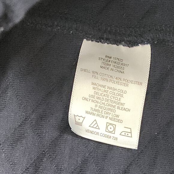 Eddie Bauer Sweater Mens L Blue Midweight Quarter Snap Mock Quilted Pullover - Picture 5 of 9